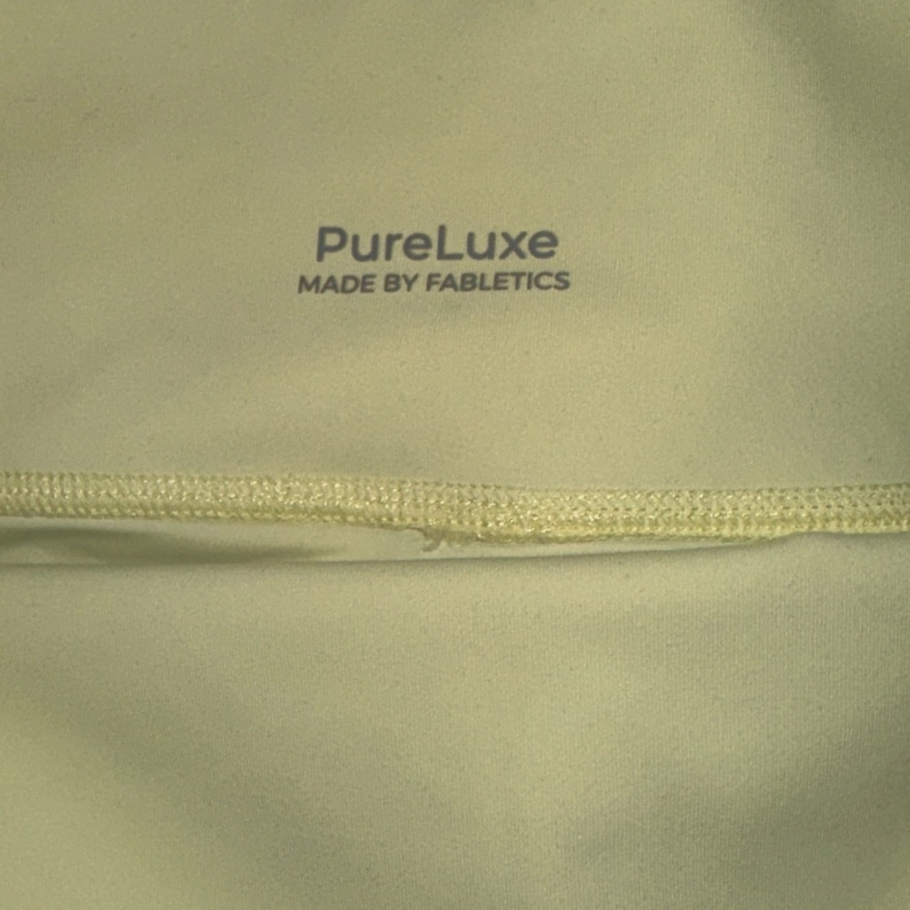Fabletics Pale Yellow Bike Shorts with Side Pockets - Picture 6 of 6